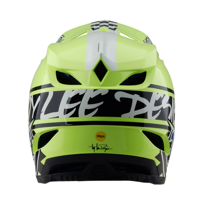 Casque VTT TROY LEE DESIGNS D4 POLYACRYLITE MIPS FIFTY 50 Jaune/Bleu