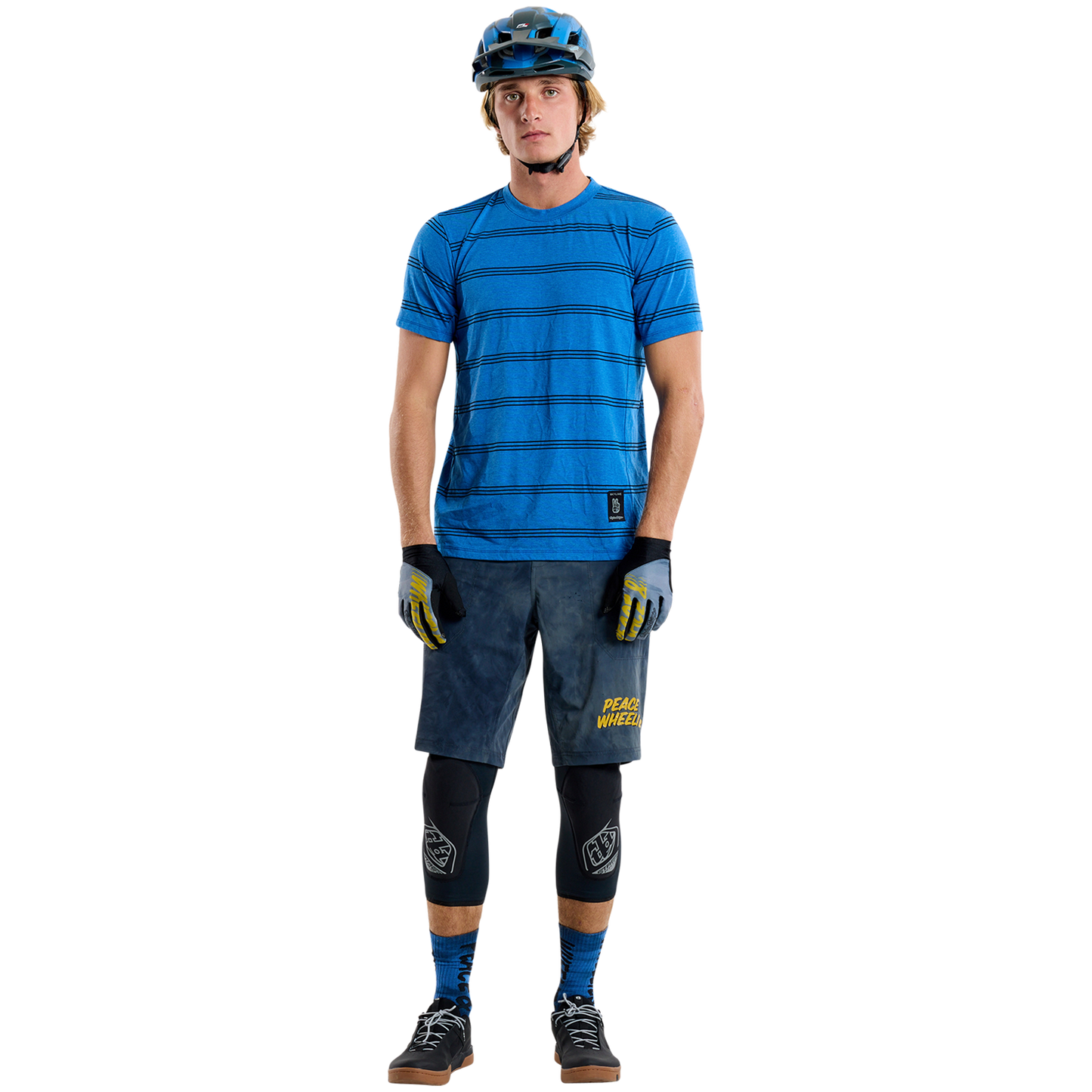 Maillot TROY LEE DESIGNS SKYLINE RIDE TEE WASH OUT Manches Courtes Bleu 2025