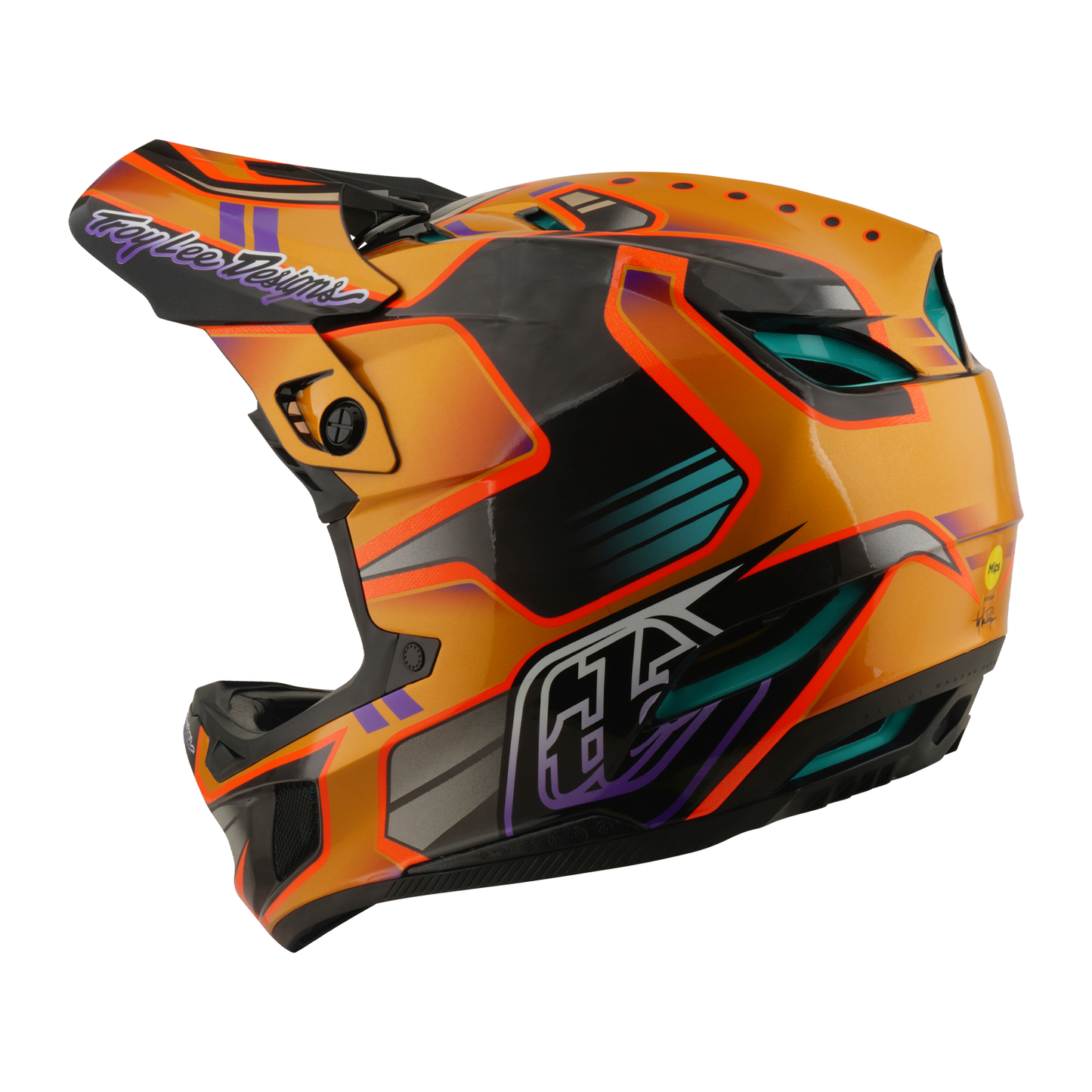 Casque VTT TROY LEE DESIGNS D4 CARBON MIPS Crest Gold