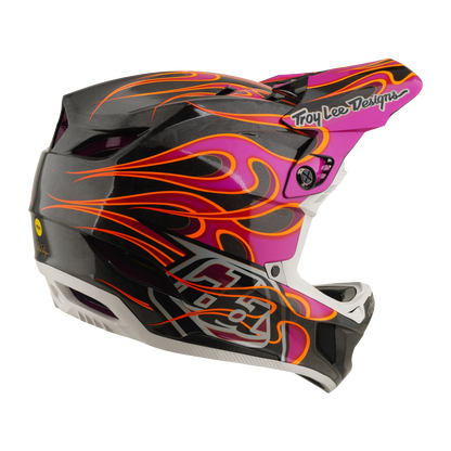Casque VTT TROY LEE DESIGNS D4 CARBON MIPS Torched Carbon/Magenta