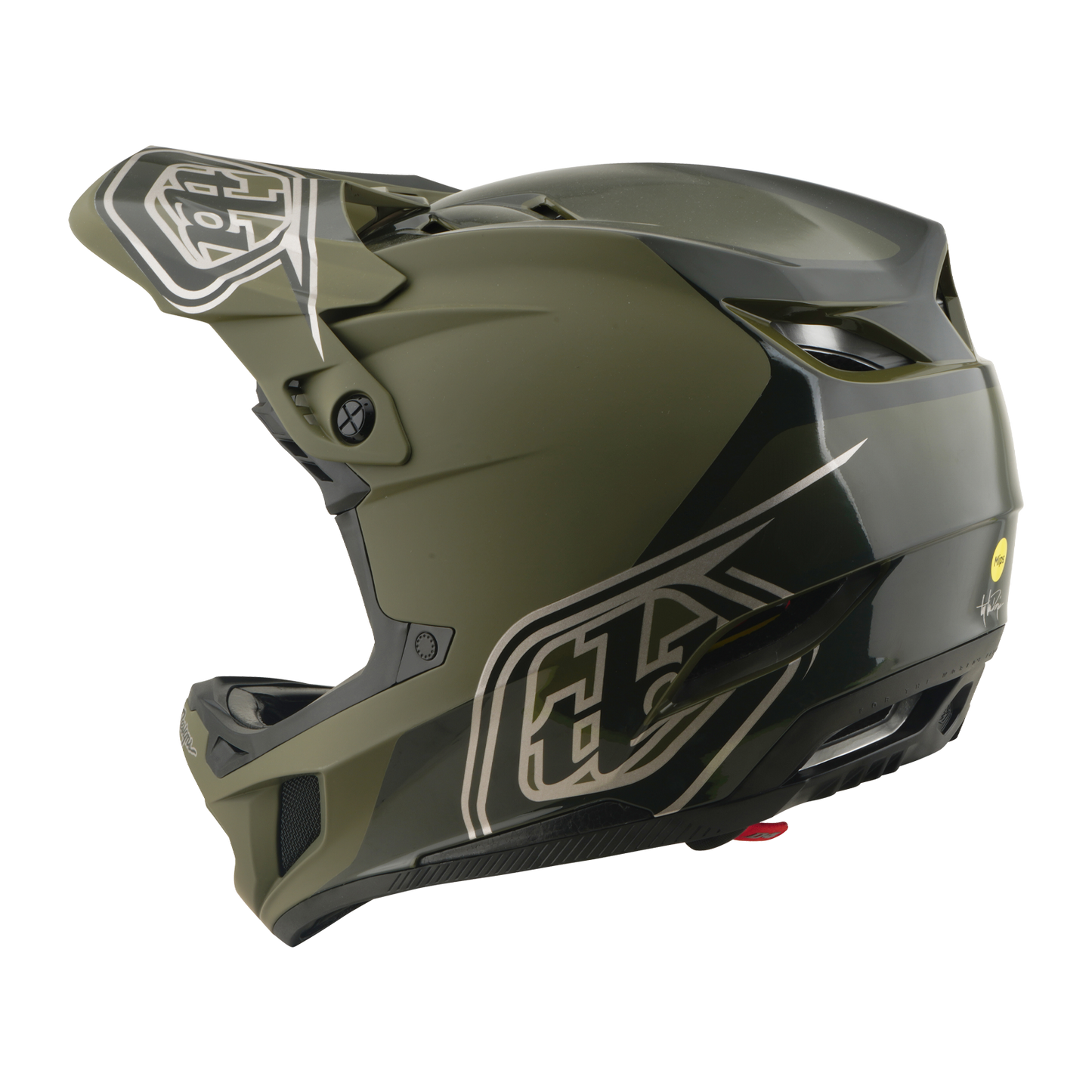 TROY LEE DESIGNS D4 POLYACRYLITE MIPS SHADOW BEETLE MTB Helm Khaki