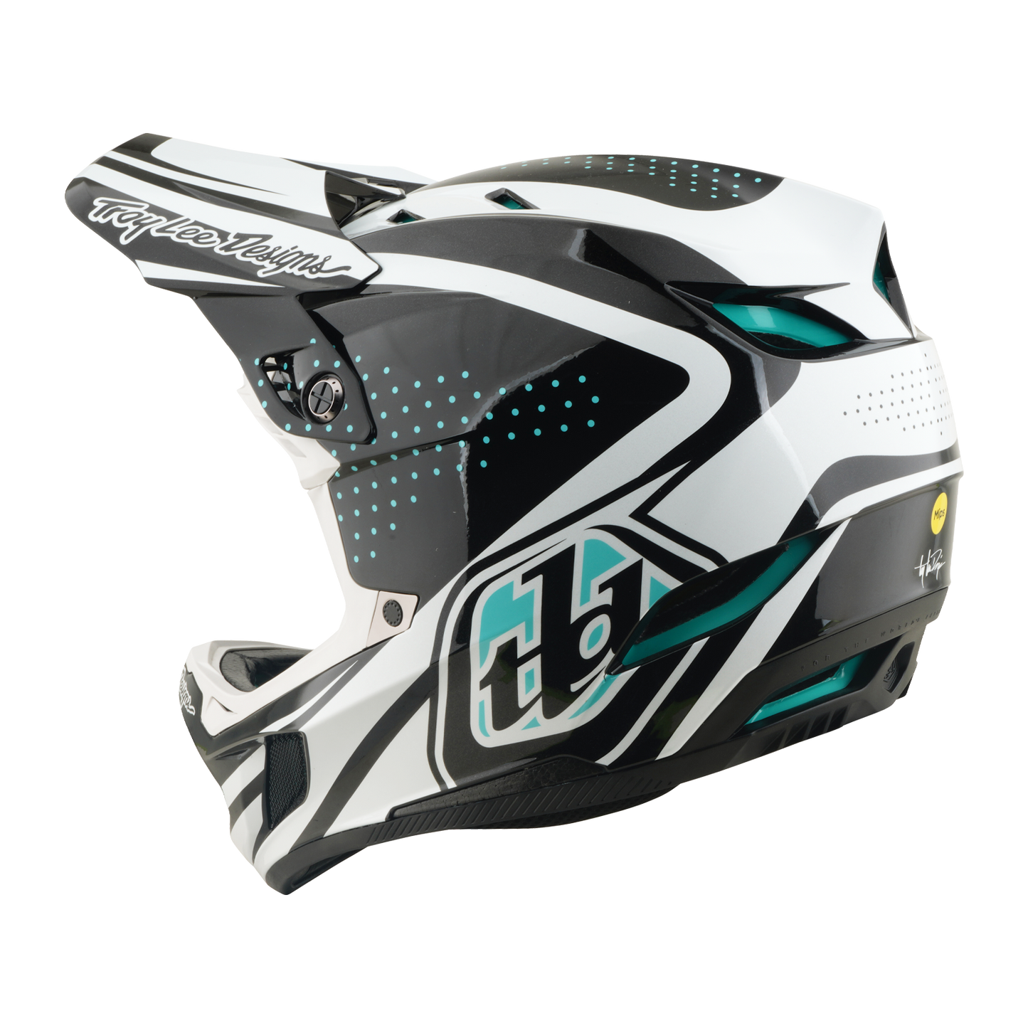 Casque VTT TROY LEE DESIGNS D4 POLYACRYLITE MIPS THE LINE Charcoal/Blanc
