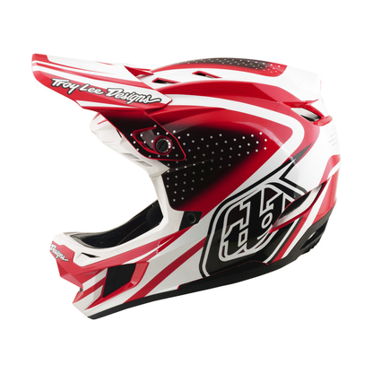 Casque VTT TROY LEE DESIGNS D4 POLYACRYLITE MIPS THE LINE Rouge/Blanc