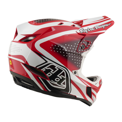 Casque VTT TROY LEE DESIGNS D4 POLYACRYLITE MIPS THE LINE Rouge/Blanc