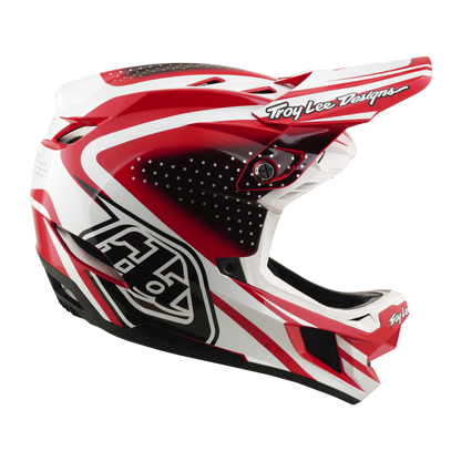 Casque VTT TROY LEE DESIGNS D4 POLYACRYLITE MIPS THE LINE Rouge/Blanc