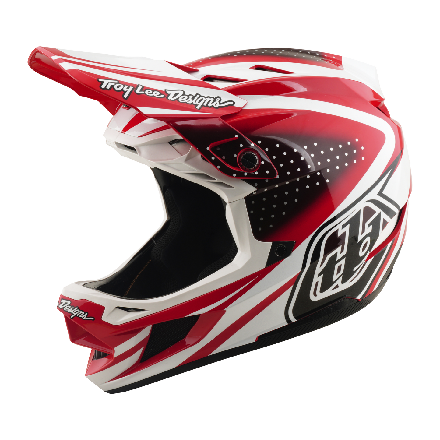 Casque VTT TROY LEE DESIGNS D4 POLYACRYLITE MIPS THE LINE Rouge/Blanc