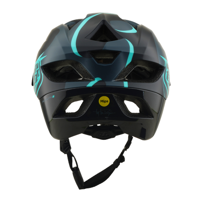 MTB-helm TROY LEE DESIGNS FLOWLINE SE MIPS BADGE Carbon/Blauw