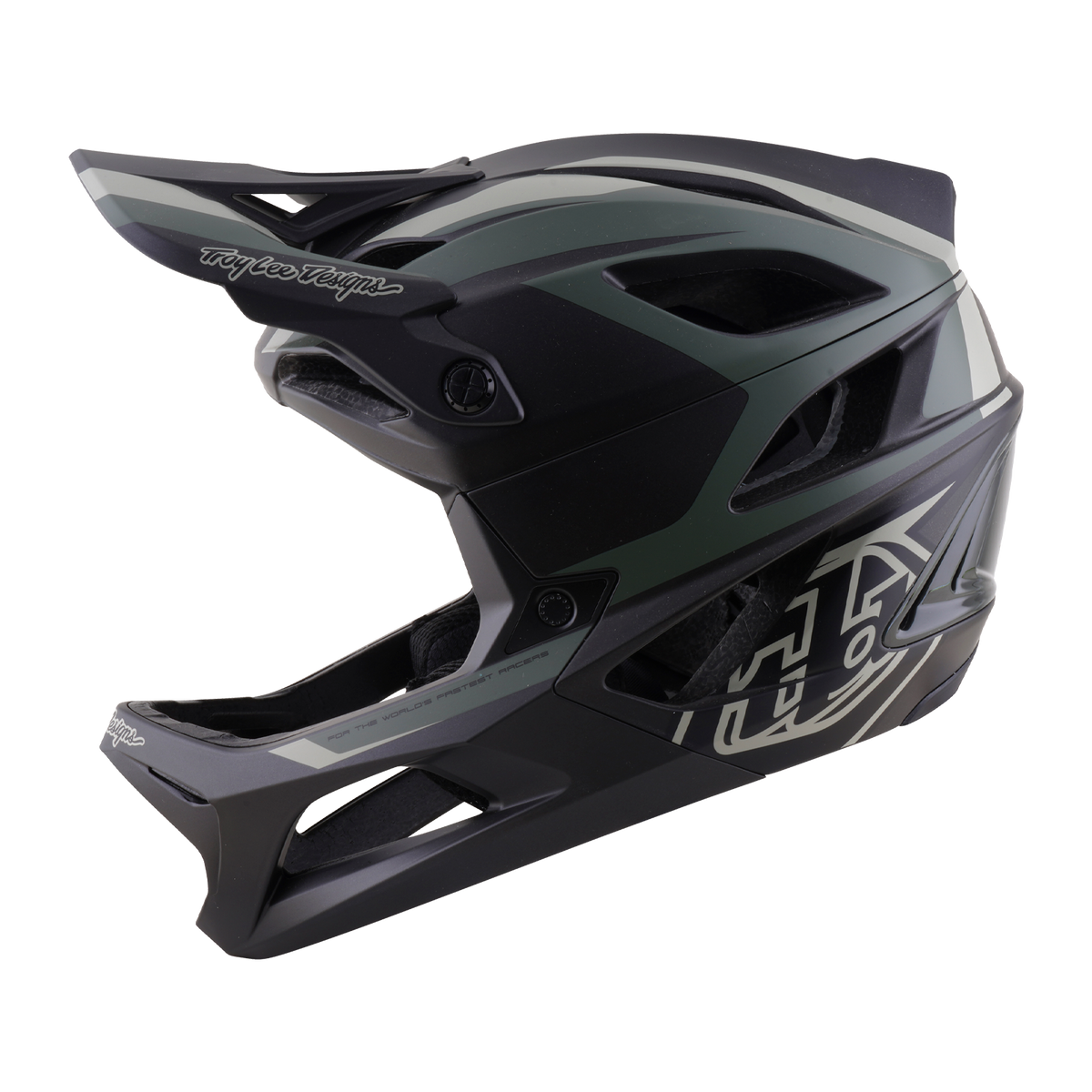TROY LEE DESIGNS STAGE 2 HIGH VIZ-mountainbikehelm kaki/houtskoolgrijs