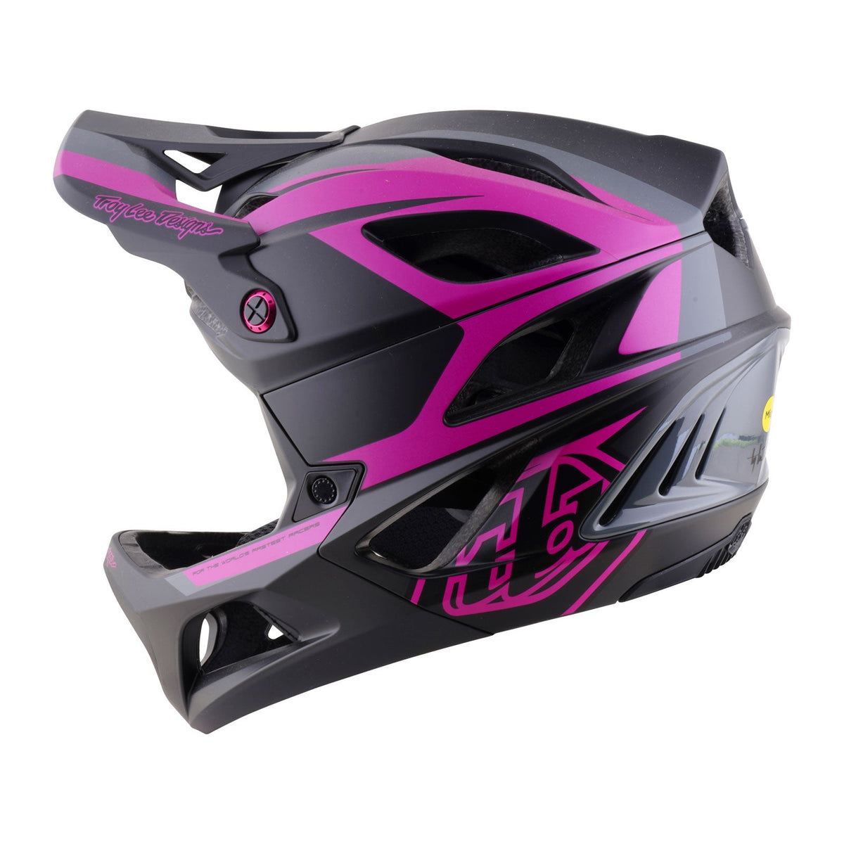 TROY LEE DESIGNS STAGE 2 HIGH VIZ mountainbikehelm grijs/neonfuchsia