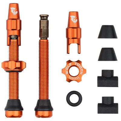 Set van 2 tubeless ventielen WOLF TOOTH CLIK VALVE Oranje