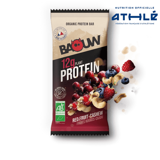BAOUW ORGANIC EXTRA Rode Vruchten/Cashew Eiwitreep (50g)