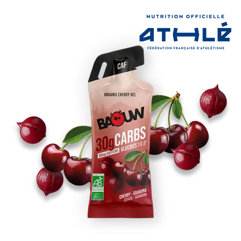 Gel Énergétique BAOUW Cerise/Guarana/Caféiné (44g)