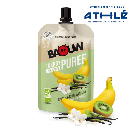 BAOUW Biologisch Recept Fruit Energie Puree Banaan/Kiwi/Vanille (90g)