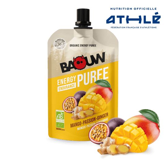 Purée Energétique BAOUW Bio Recette Mangue/Passion/Gingembre (90g)