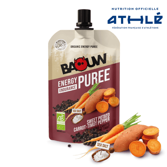 Purée Energétique BAOUW Bio Recette Salée Patate Douce/Carotte/Poivre (90g)