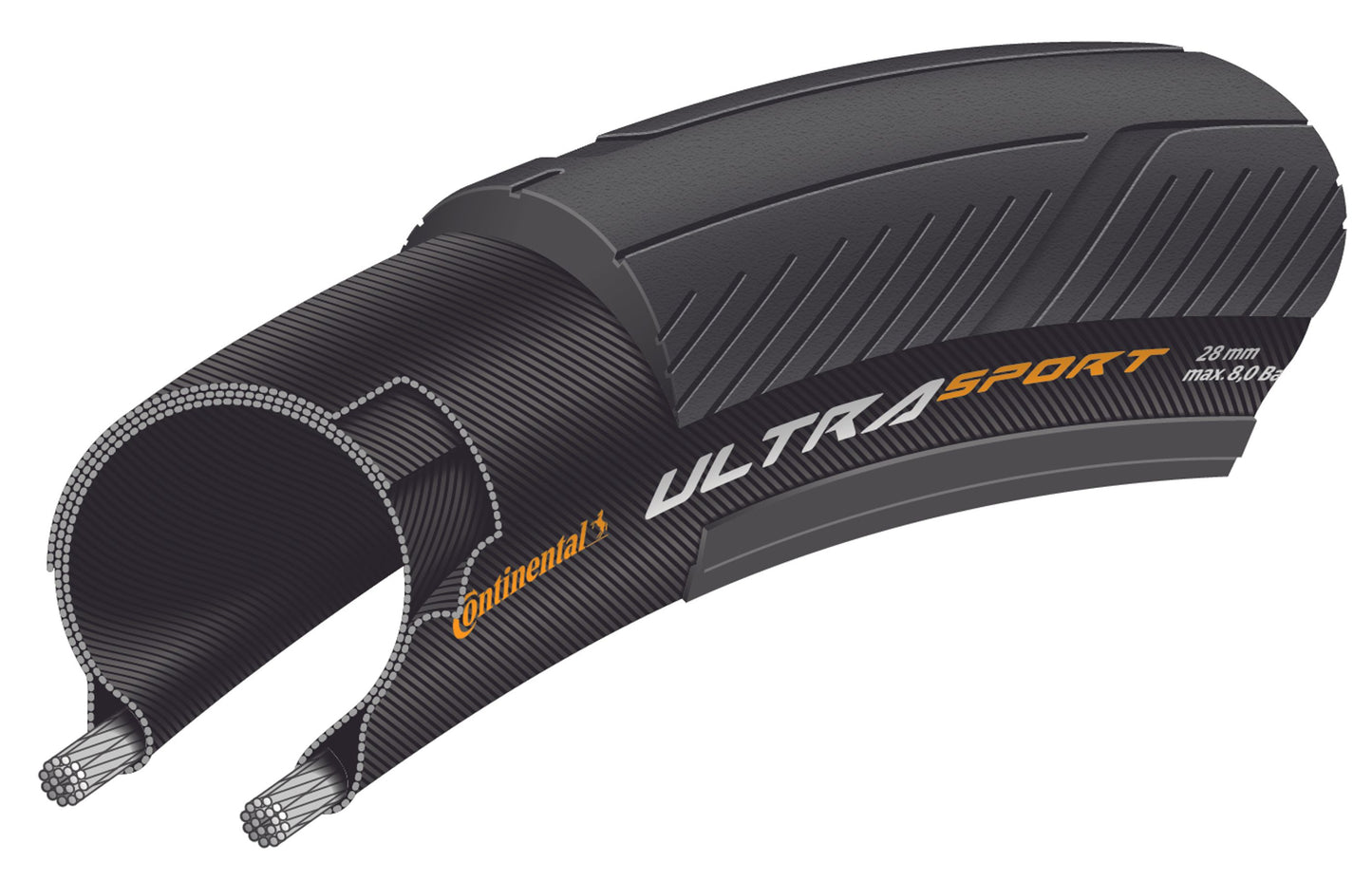 CONTINENTAL ULTRA SPORT III 700x23c TubeType Soft Zwarte band