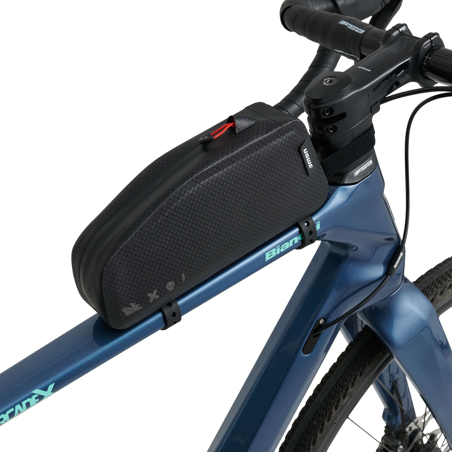 USWE TOP TUBE ZIPPERED frametas 1,2 l zwart