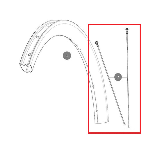 Set van 12 MAVIC ALLROAD SL Carbon 278 mm spaken voor en achter