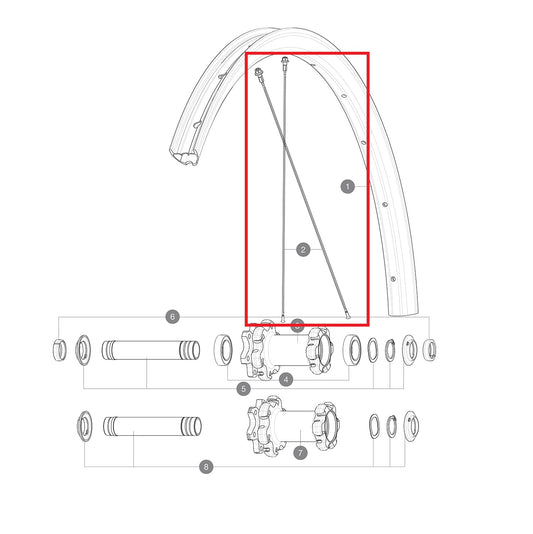 SET 12 VOOR/ACHTER CROSSMAX PRO CARBON 29'' EXTRA PLATTE SPAAK 291MM + ALU ZWART NIPPEL.WASH