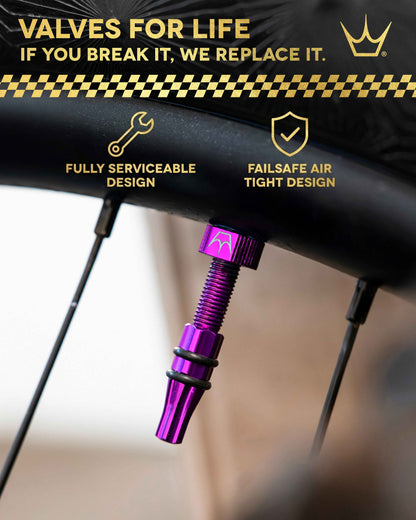 Valves Tubeless PEATY'S HOLESHOT FAST FLOW 60mm (x2) Violet