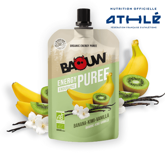Purée Energétique BAOUW Bio Recette aux Fruits Banane/Kiwi/Vanille (90g)