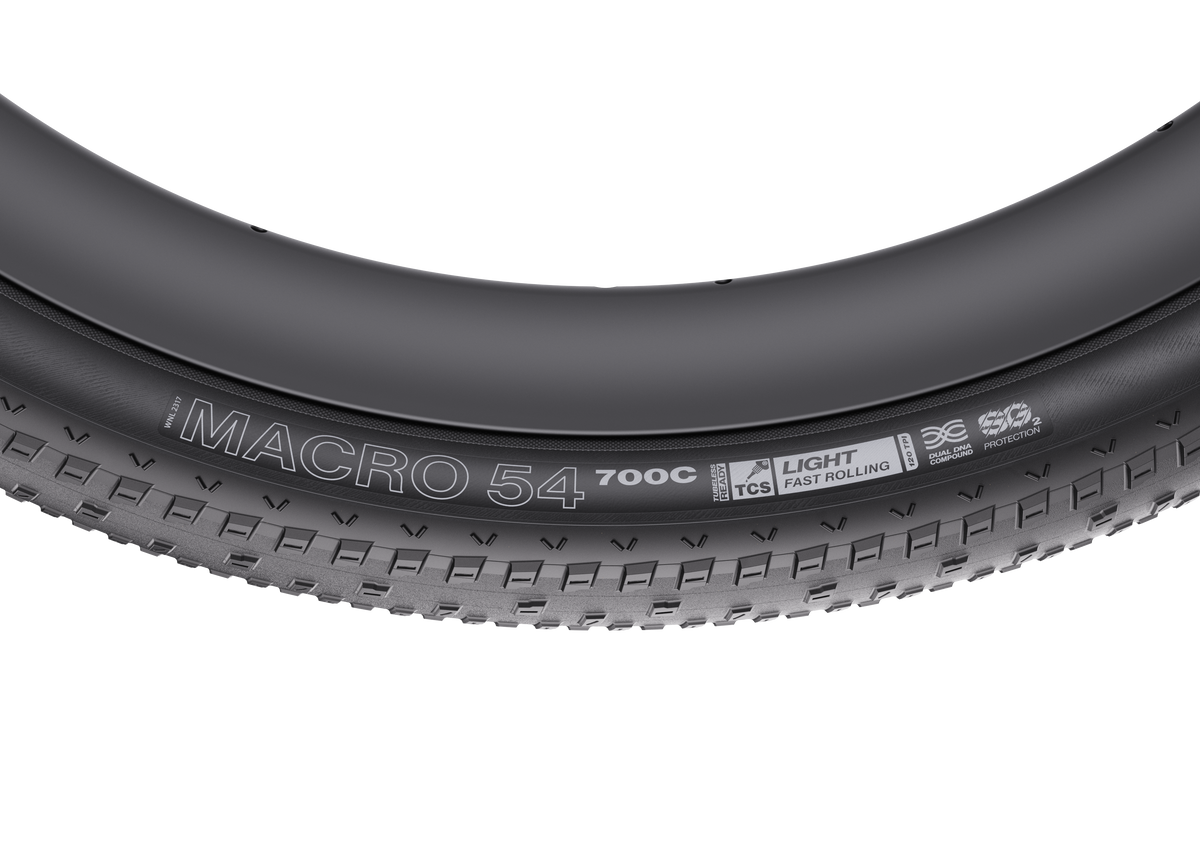 WTB MACRO 54-band zwart - opschrift op de zijwand