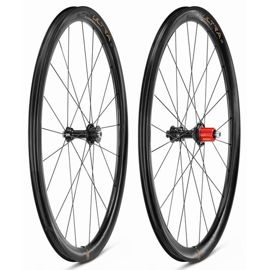 Paar CAMPAGNOLO HYPERON ULTRA DISC wielen met banden (middenslot)