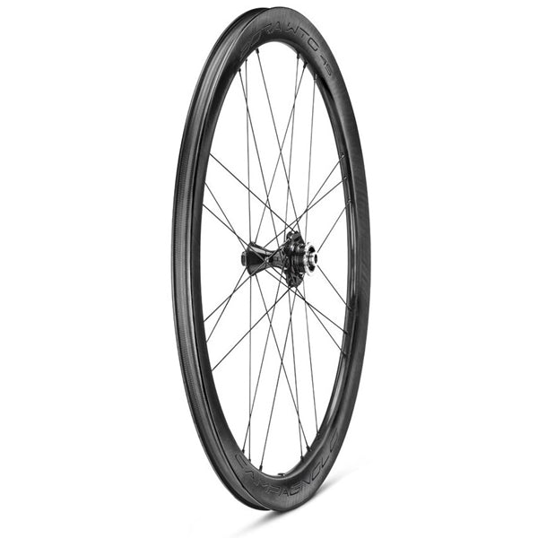 CAMPAGNOLO BORA WTO 45 DISC DARK LABEL voorwiel met banden (Centre Lock)