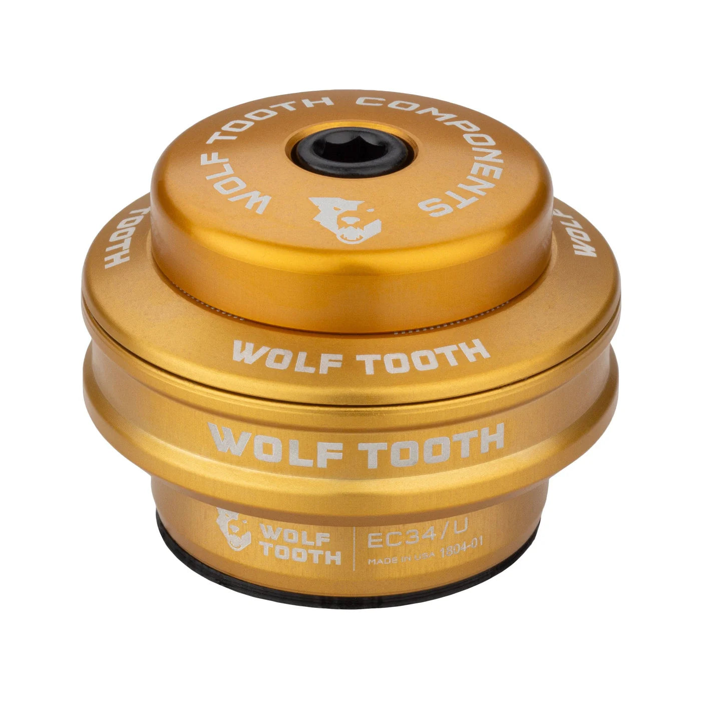 Hoge balhoofdkom voor WOLF TOOTH PERFORMANCE extern balhoofdstel 1"1/8 EC34 Stack 16 mm Goud
