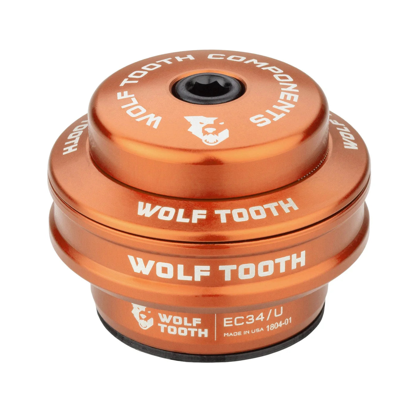 Bovenste Lagercup voor Extern Stuurlager WOLF TOOTH PERFORMANCE 1"1/8 EC34 Stack 16 mm Oranje