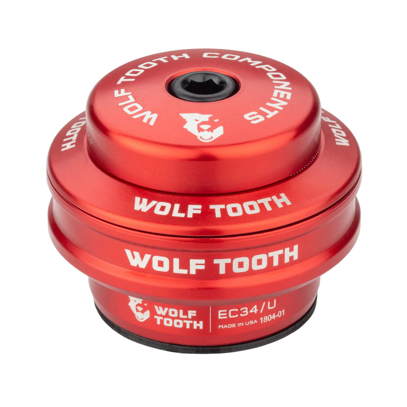 Hoge balhoofdkom voor extern balhoofdstel WOLF TOOTH PERFORMANCE 1"1/8 EC34 Stack 16 mm Rood