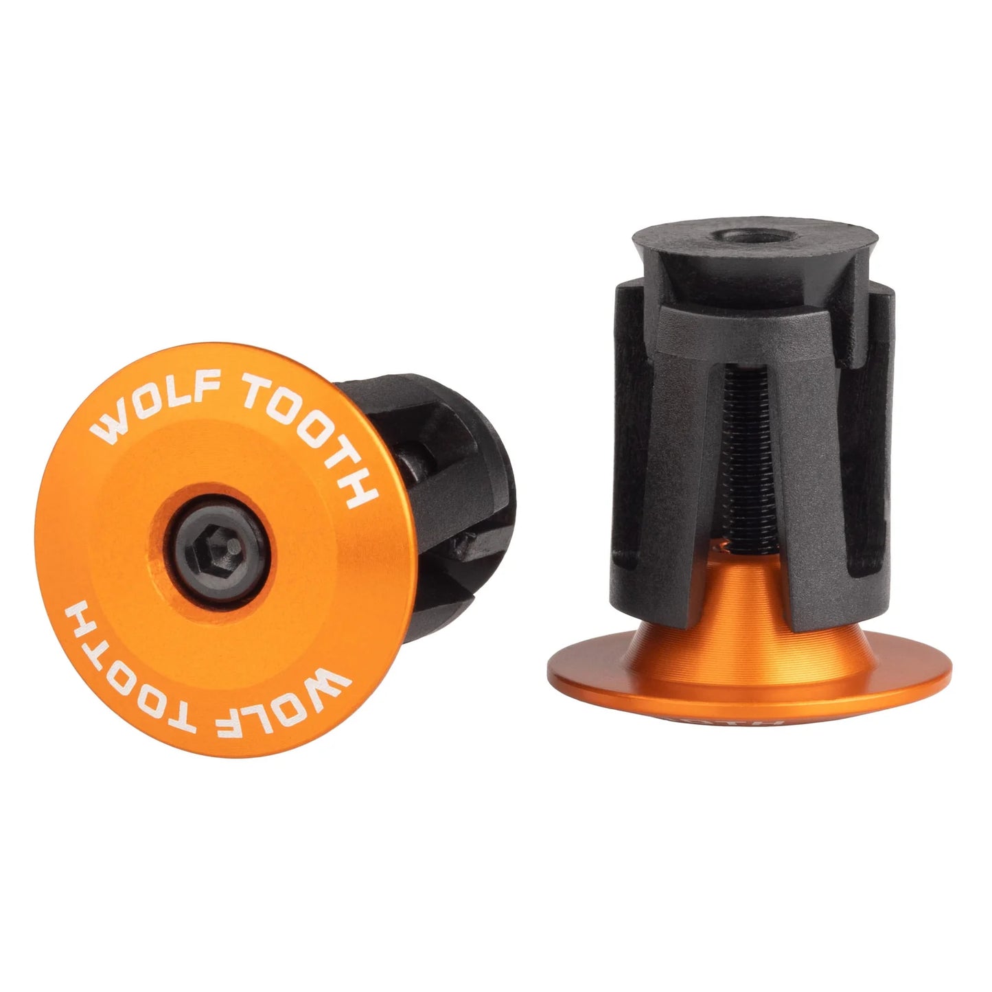 Set stuurpluggen van WOLF TOOTH, geanodiseerd aluminium, oranje