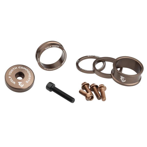 Afstandsbussen, stangafdekking en schroeven Kit WOLFTOOTH BLING KIT Espresso