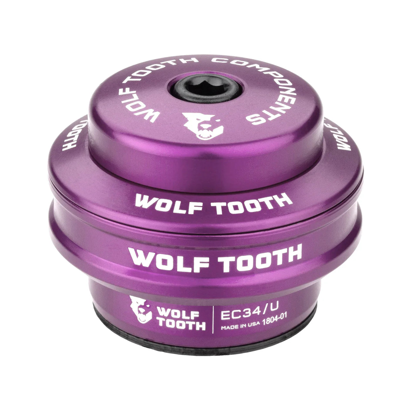 Hoge balhoofdkom voor extern balhoofdstel WOLF TOOTH PERFORMANCE 1"1/8 EC34 Stack 16 mm Paars