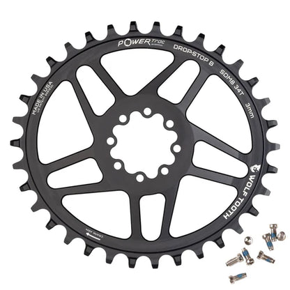 Enkelvoudig Ovaal Kettingblad WOLF TOOTH 12V SRAM Direct Mount 8 bouten Offset 3mm