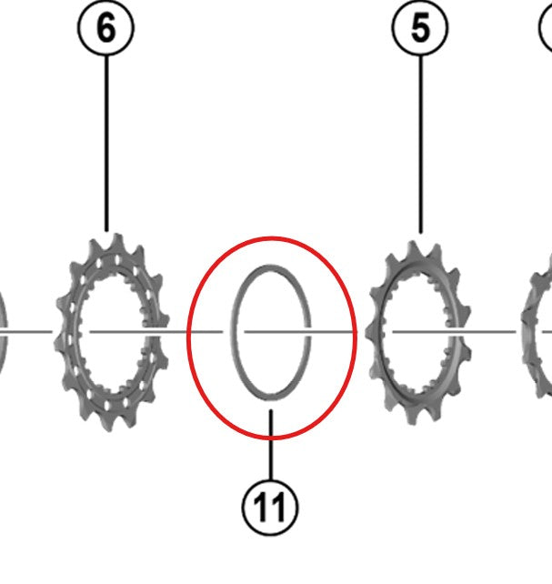 12V SHIMANO cassettespacer voor Dura Ace/Ultegra/105 1mm