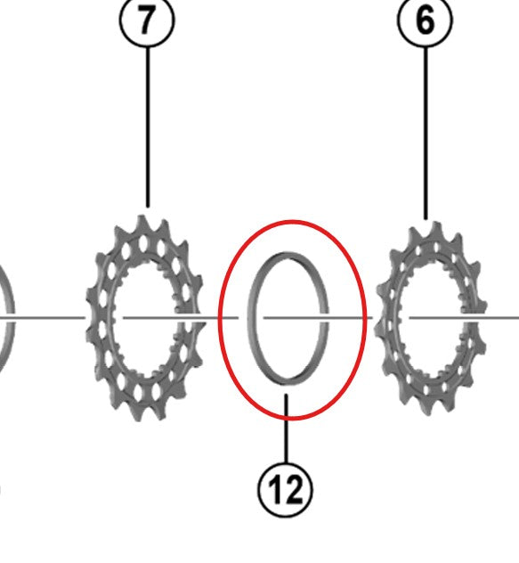 Entretoise de Cassette 12V SHIMANO pour Dura Ace 9200 1.9mm