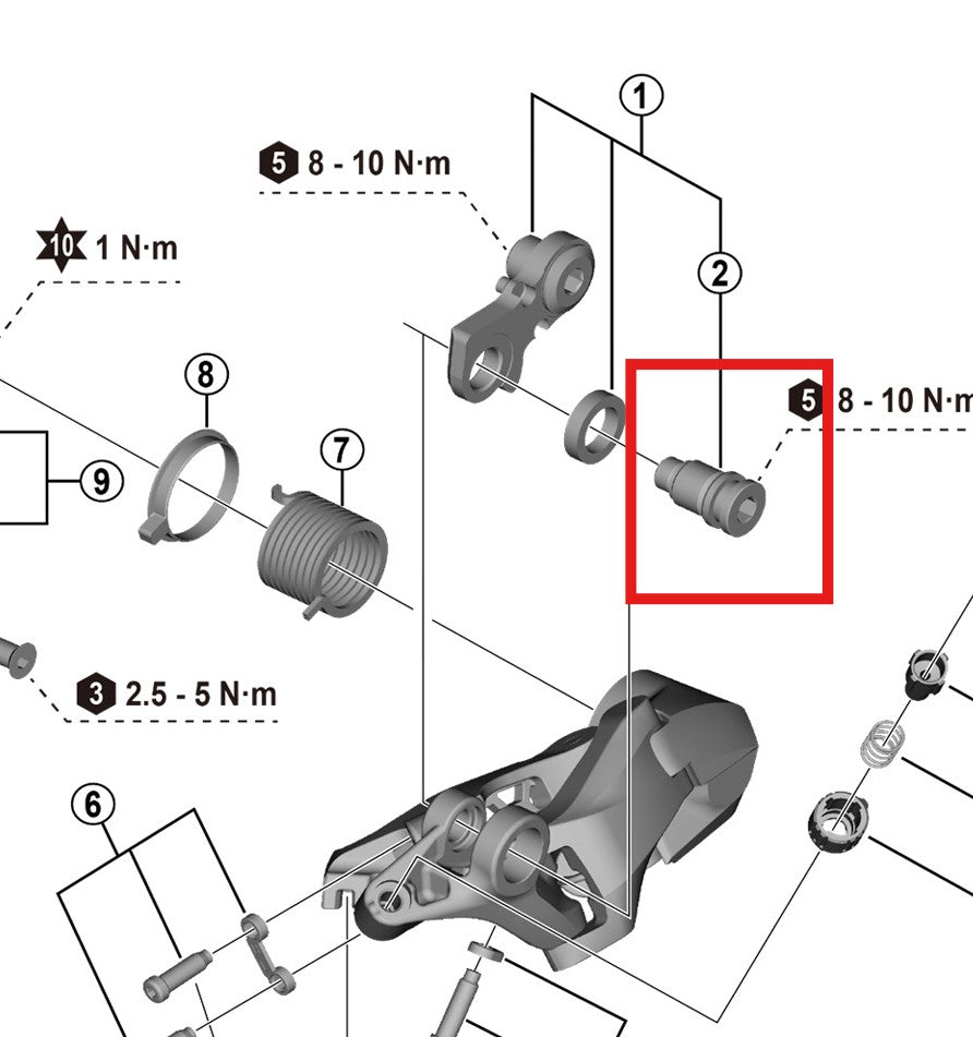 SHIMANO RD-R7000 montageschroef achterderailleurhanger