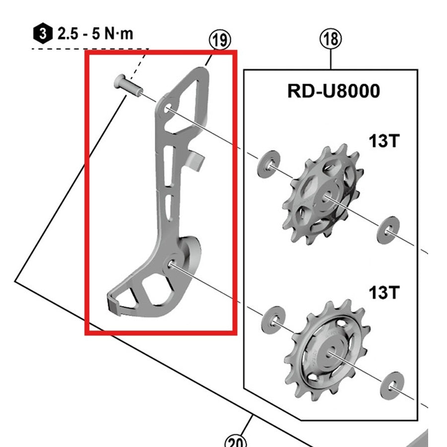 SHIMANO U8000 GS interne gaffel