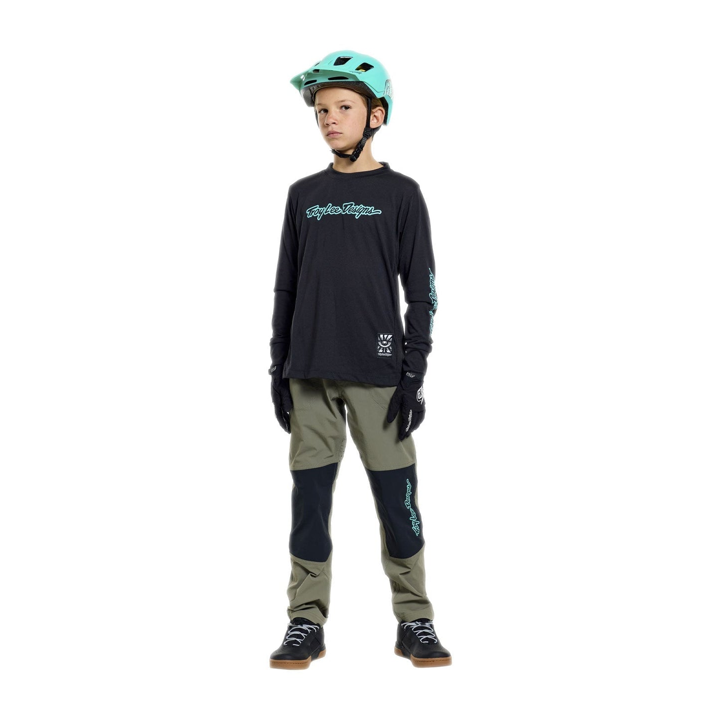 TROY LEE DESIGNS SKYLINE RIDE SIGNATURE Junior Lange Mouw Jersey Zwart/Groen