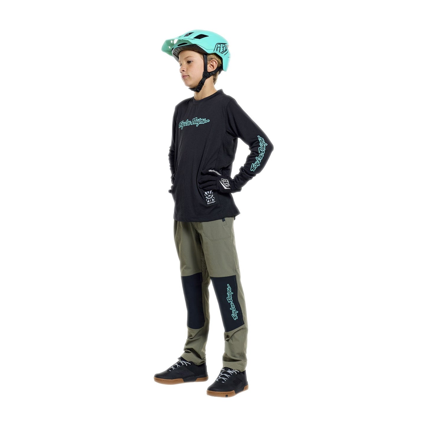 TROY LEE DESIGNS SKYLINE RIDE SIGNATURE Junior Lange Mouw Jersey Zwart/Groen