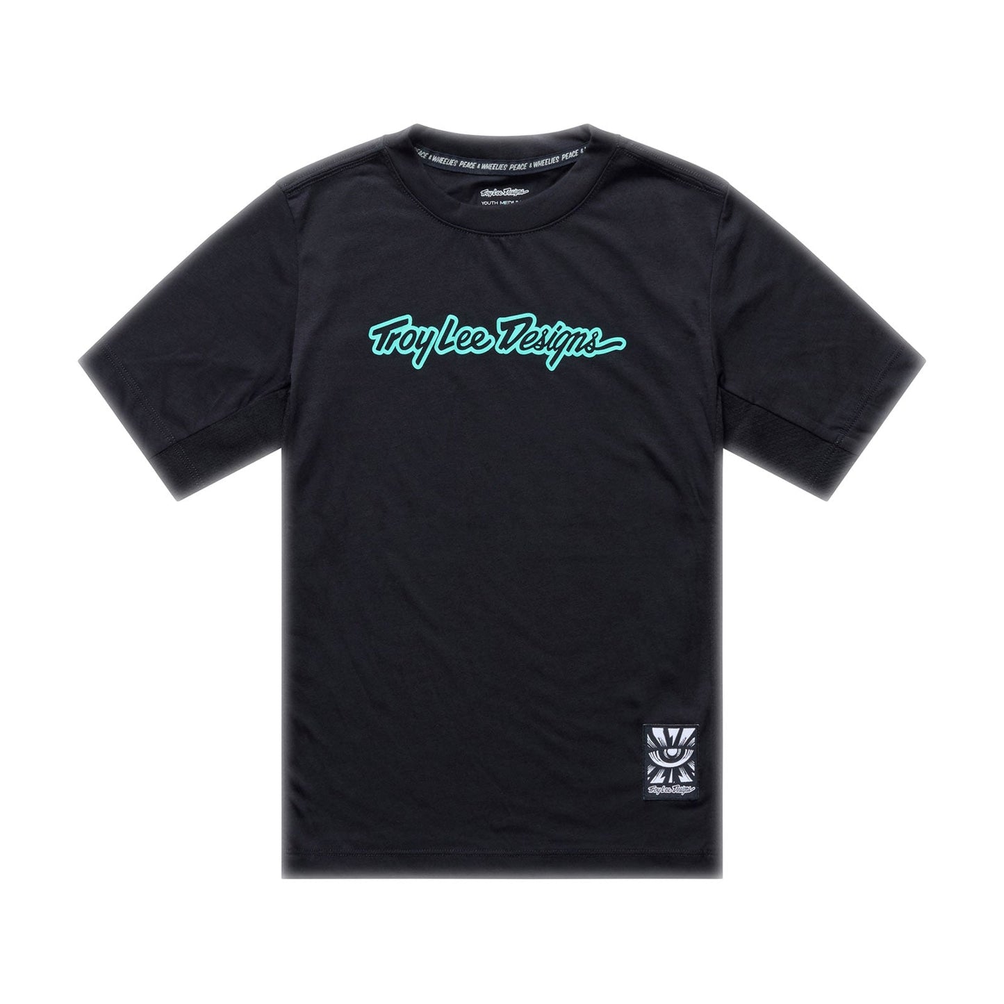 TROY LEE DESIGNS SKYLINE RIDE SIGNATURE Junior Trui met korte mouwen Zwart/Turkoois