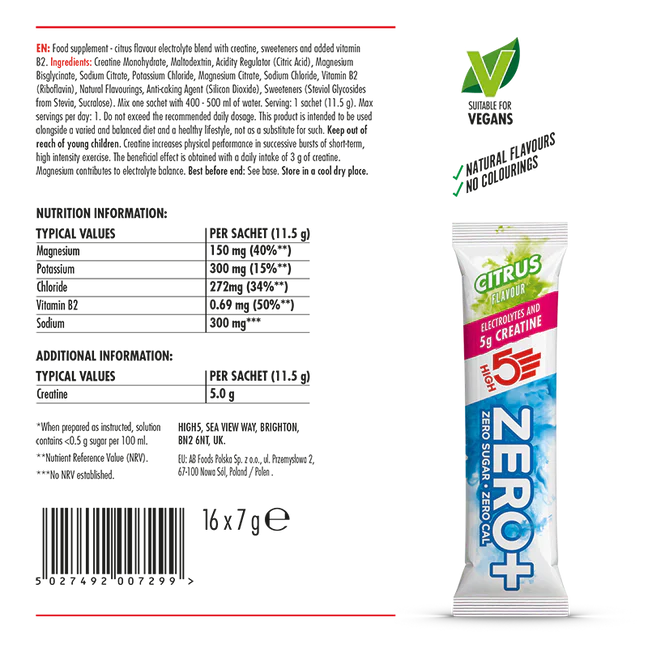 HIGH 5 ZERO+ Creatine HYDRATING STICK (11,5 g) Citroen