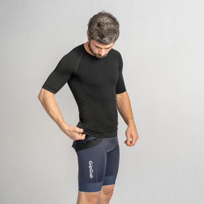 GRIPGRAB PACR naadloos ondershirt voor lente en herfst met korte mouwen zwart