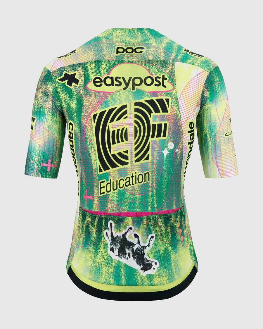 Wielershirt ASSOS EQUIPE RS S11 EDUCATION FIRST CLOSE ENCOUNTER Korte Mouwen Groen/Geel