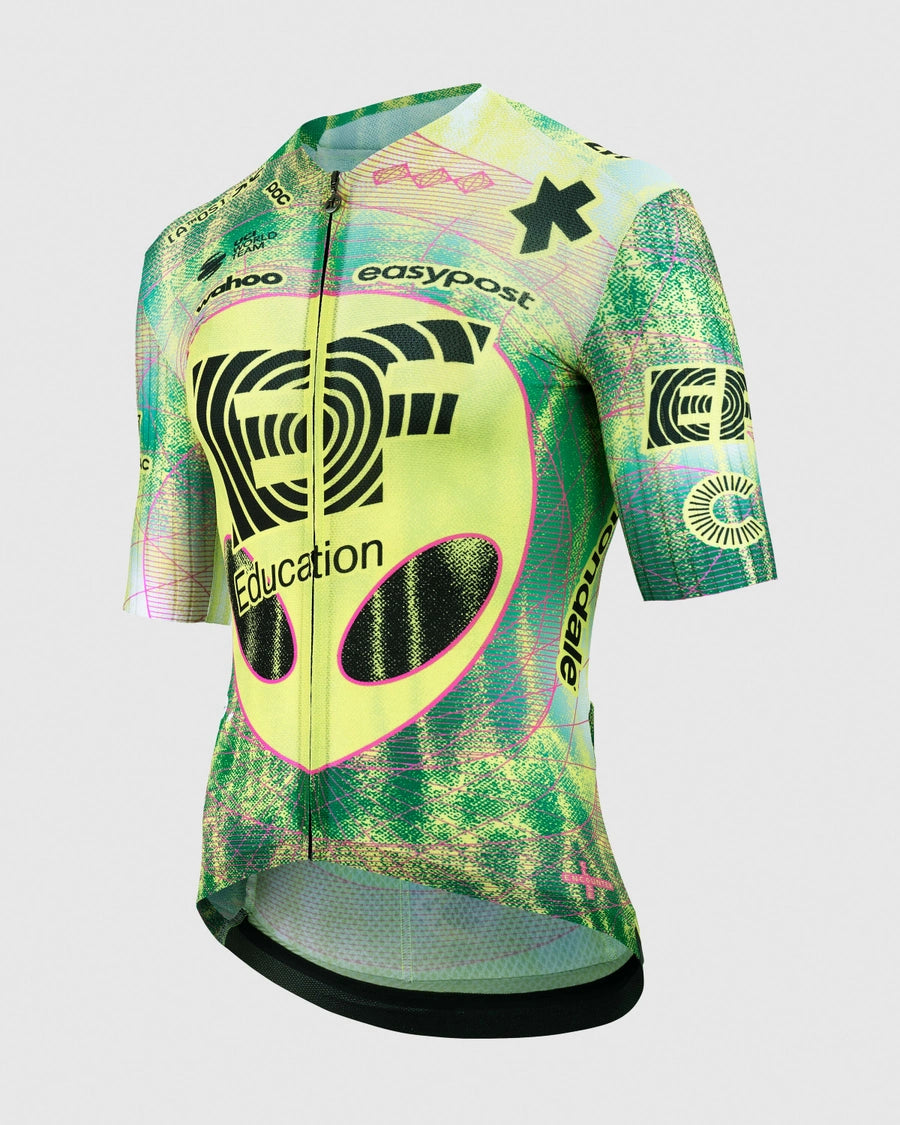 Wielershirt ASSOS EQUIPE RS S11 EDUCATION FIRST CLOSE ENCOUNTER Korte Mouwen Groen/Geel