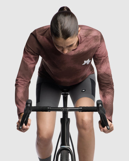 Wielertrui ASSOS TACTICA T5 MUD FLAGE Lange Mouwen Bruin