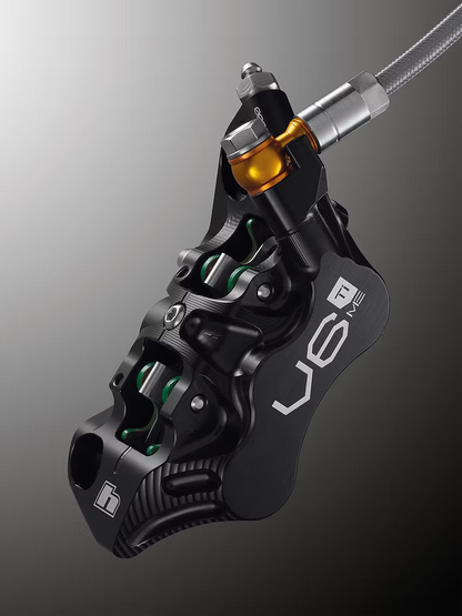 HOPE TECH 4 EVO V6Ti-remmenset met staalomvlochten remleiding - gelimiteerde editie zwart/goud