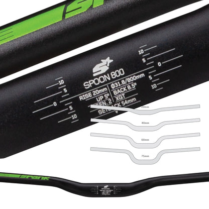 Stuur SPANK SPOON 800 Rise 60mm 800mm Zwart