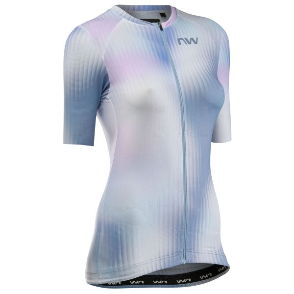 NORTHWAVE BLADE Dames Trui Korte Mouw Roze/Blauw
